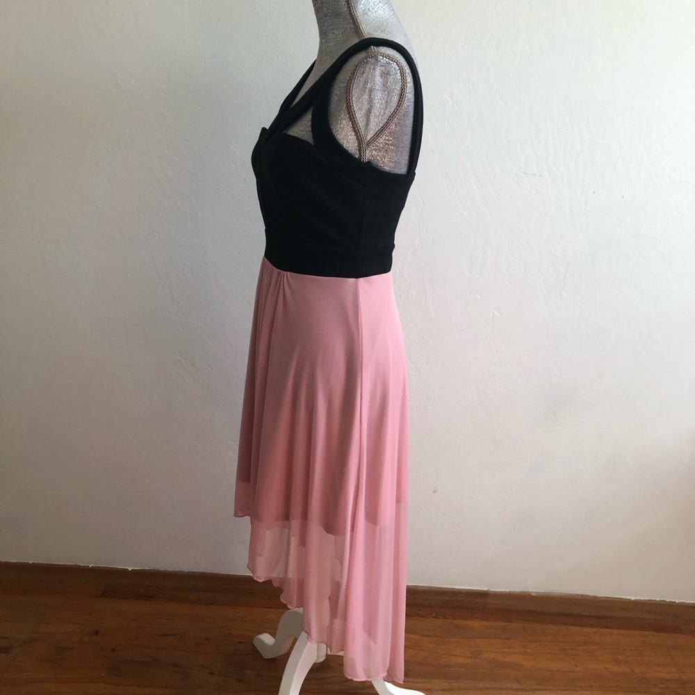Pompous Girly Black and Pink Fit Flare Dress - Picture 2 of 8